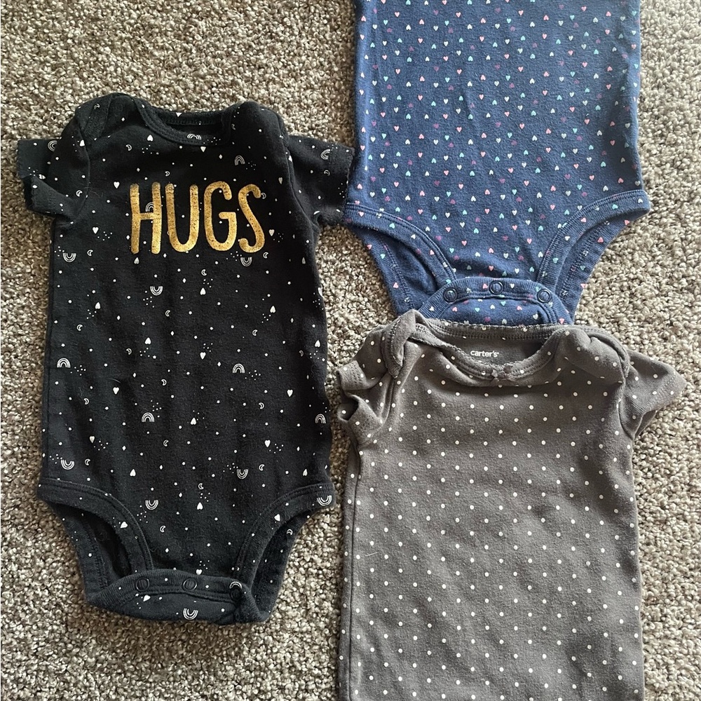 Carter's Black and Blue Bodysuit Set with Snap Closure
